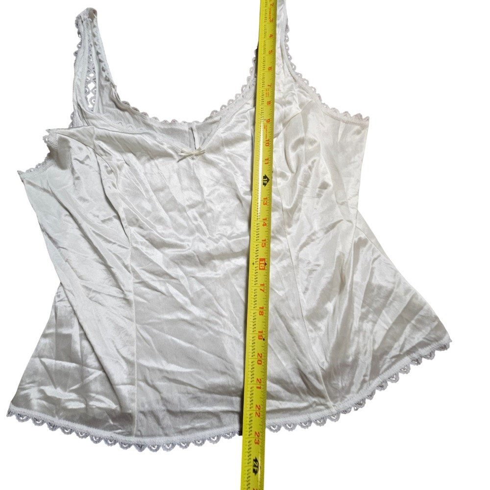 Adonna Satin Lace Trim Cami Top 38 Antron III‎ Nylon Lingerie Slip Coquette VTG - Picture 8 of 8
